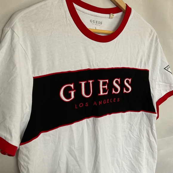 Guess Embroidered Logo Slim Fit Ringer Tee - Picture 2 of 5